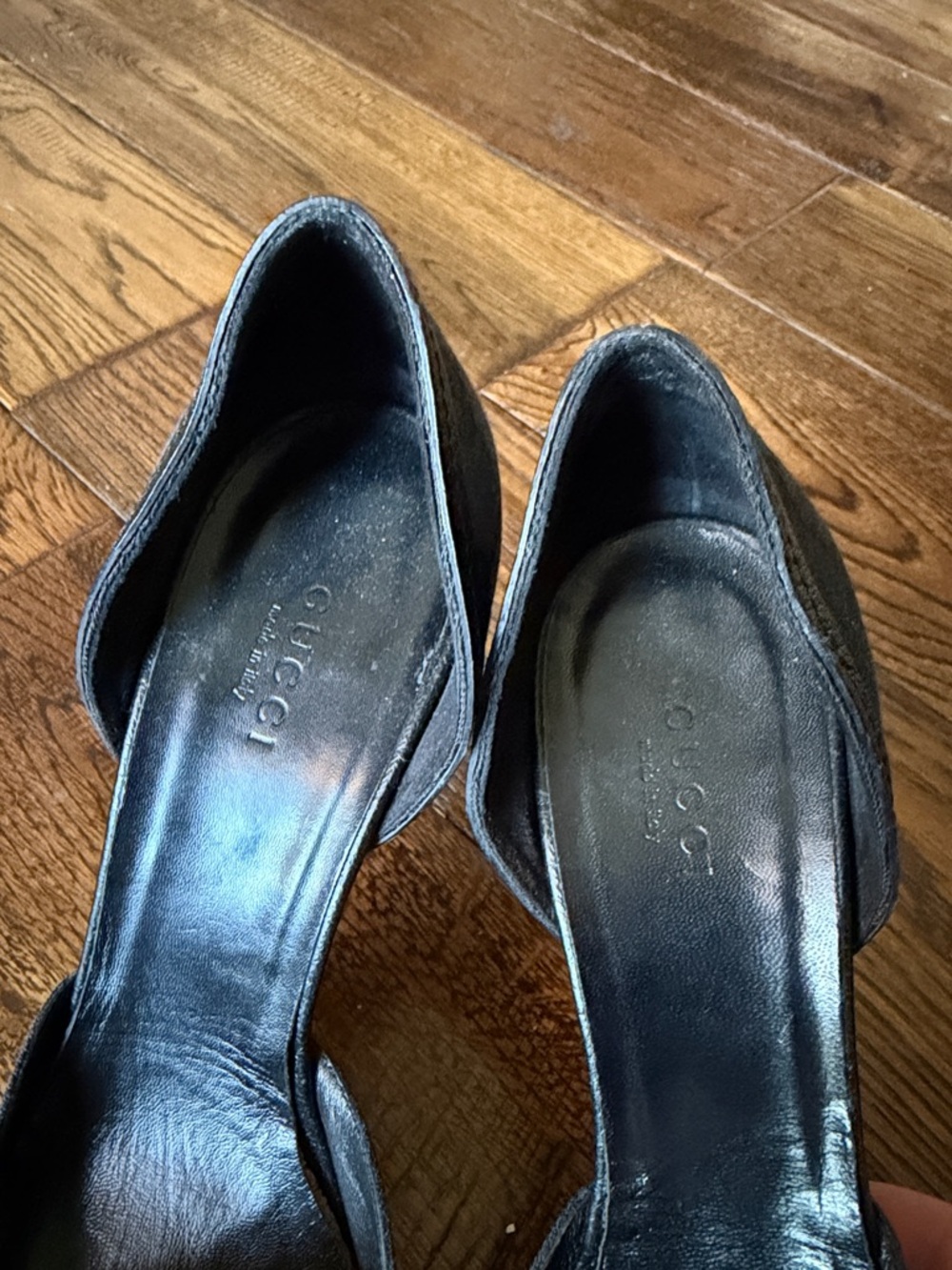 VTG Gucci GG Monogram Canvas D’orsay Pointed Toe Heels Size 8 1/2B - Picture 4 of 8